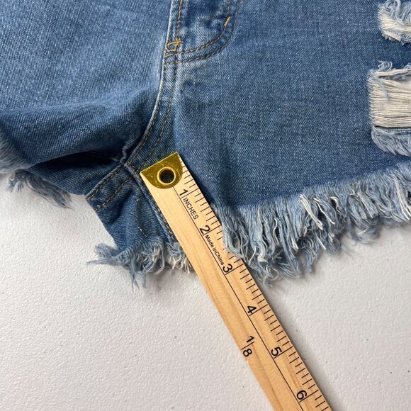 Umgee Women's Distressed Denim Jean Shorts 9 New - Picture 8 of 10